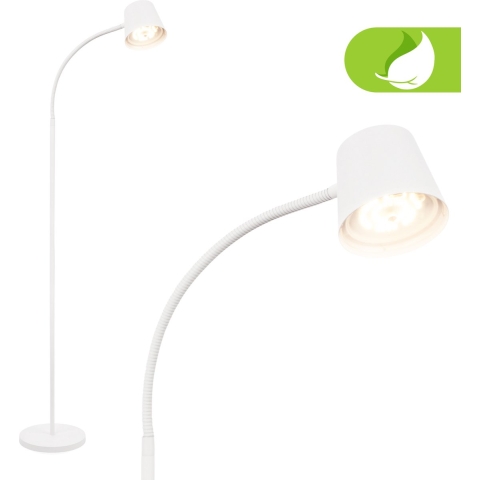 Briloner Cielo - Snoerloze LED Vloerlamp - 1502016 - Dimbaar - Touch - USB-C Opladen - Snoerloos - Verwisselbare batterij en lichtbron - 126,5 x 21 cm - Wit