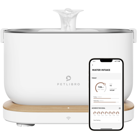 Petlibro Dockstream App Monitoring Water Fountain(with Extra Pump)- White Fontein