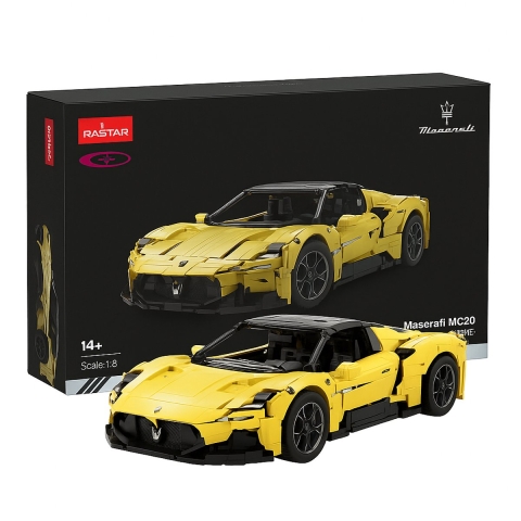 Maserati MC20 1:8 bouwstenen/bouwset - Geel