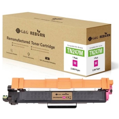 G&G Toner vervangt Brother TN-247M Compatibel Magenta 2300 bladzijden Reborn remanufactured 21186
