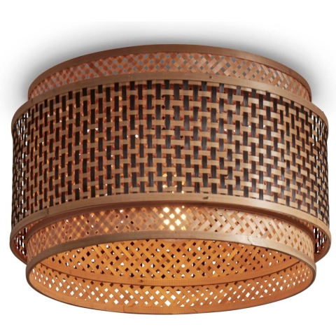 GOOD&MOJO Plafonniere Bhutan - Bamboe|Zwart - Ø40cm