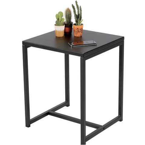 Bijzettafel/salontafel Mambo - zwart - metaal - vierkant - 40 x 40 x 50 cm - Koffietafel -