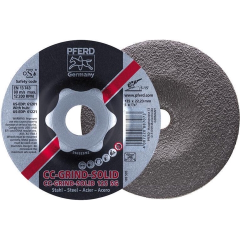 PFERD 64185115 Cc-Grind-Solid Sg Steel Slijpschijf Diameter 115 mm 10 stuk(s)