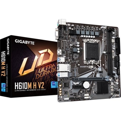 Gigabyte GA-H610M H V2 (1700) Moederbord Socket Intel 1700 Vormfactor Micro-ATX Moederbord chipset Intel® H610