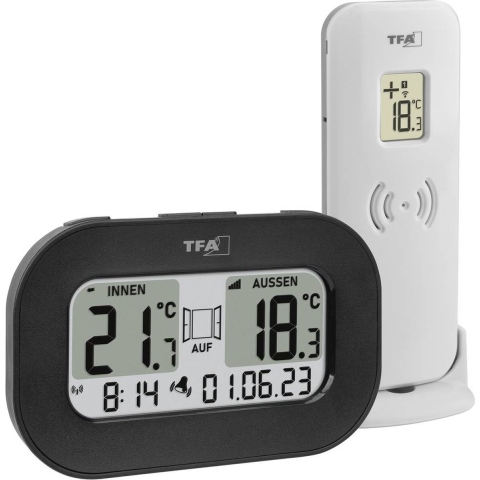 TFA Dostmann Funk-Thermometer COOL@HOME Draadloze thermometer digitaal Zwart