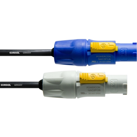 Cordial CFCA 3 FCB Stroom Aansluitkabel [1x PowerCon-stekker - 1x PowerCon-stekker] 3.00 m Blauw, Wit