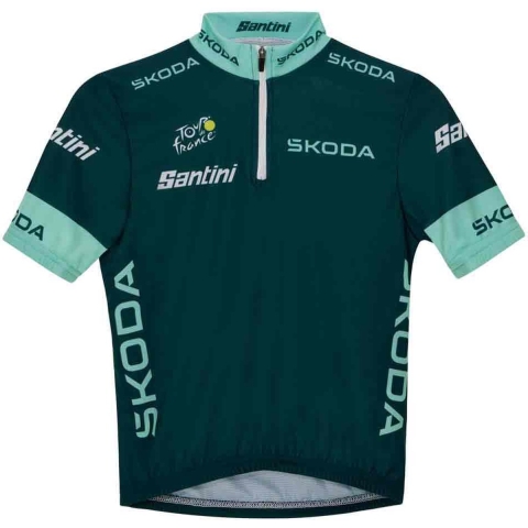 TOUR DE FRANCE Kindershirt groene trui 2025 kinderfietsshirt, Maat XL