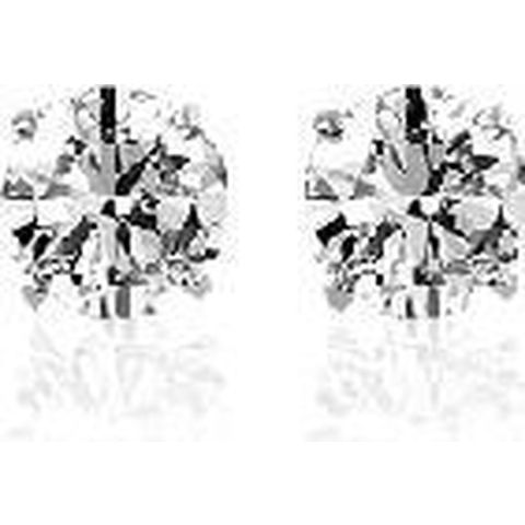 Silventi 921166004 Zilveren Oorstekers Rond 4mm Wit zirkonia Rhodium