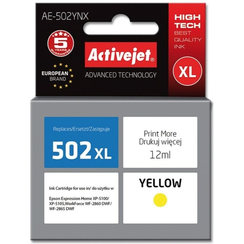 Originele inkt cartridge Activejet AE-502YNX Geel