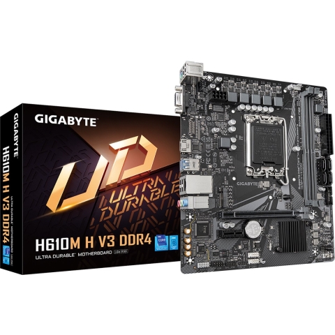 Gigabyte GA-H610M H V3 Moederbord Socket Intel 1700 Vormfactor Micro-ATX Moederbord chipset Intel® H610 Express