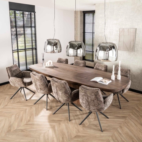 Giga Meubel - Eettafel - Deens Ovaal - 300cm - Acaciahout - Arcadia