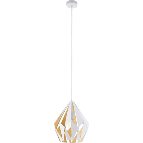 EGLO Carlton 1 - hanglamp - E27 rosgoud/wit