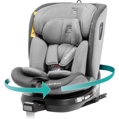 BabyAuto Aitana I-Size Autostoel - 360º draaibaar - Isofix - 40-150 cm - 0-36kg - Tot 12 jaar - Kleur Grijs