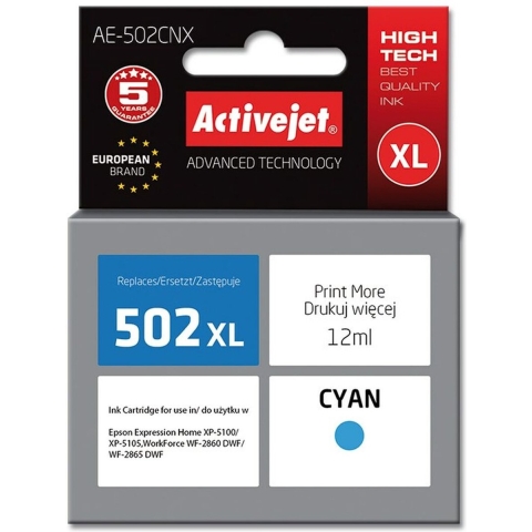 Compatibele inktcartridge Activejet AE-502CNX Cyaan