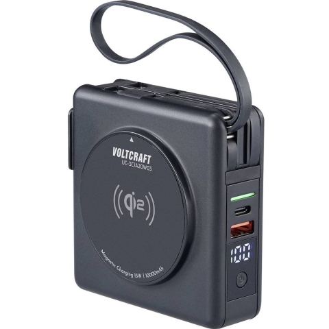 VOLTCRAFT UC-3C1A20W03 Reislader 20 W Binnen Uitgangsstroom (max.) 3 A Aantal uitgangen: 4 x 1x USB-A, 3x USB-C Wireless Charger