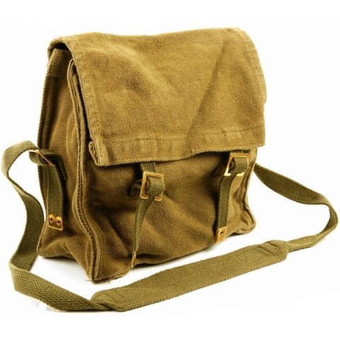 Pukkel schoudertas Army - legergroen - canvas - 25 x 24 x 10 cm -