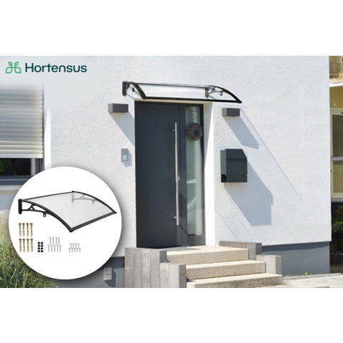 Hortensus Deurluifel - Polycarbonaat&Aluminium - 100 x 60 x 23 cm - Transparant