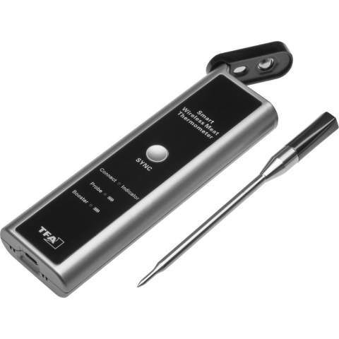 TFA Dostmann Kabelloses BBQ Fleischthermometer SMART BBQ KÜCHEN-CHEF Barbecuethermometer Grijs