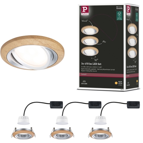 Paulmann 92239 Lanati LED-inbouwlamp LED 6 W Aluminium (gedraaid)