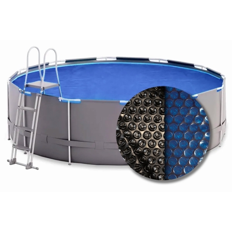 W'eau Solar cover rond - 488 cm (zeilmaat 470) - Zwart/Blauw - W'eau