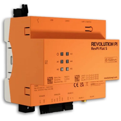 Revolution Pi by Kunbus RevPi Flat S 32 GB WiFi-BT PR100371 PLC-uitbreidingsmodule 24 V