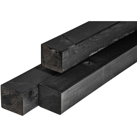 Paal Midden-Europees grenen 8,8x8,8x300 cm zwart Tuindeco - Tuindeco