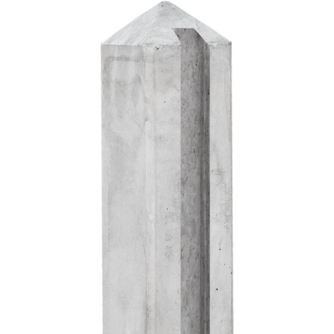 Berton-sleufpaal wit/grijs 11,5x11,5x277 cm hoekmodel Tuindeco - Tuindeco
