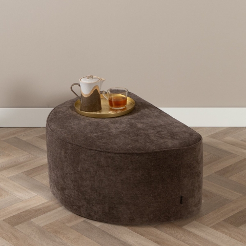 Bronx71 Hocker Lune halve maan chenille bruin