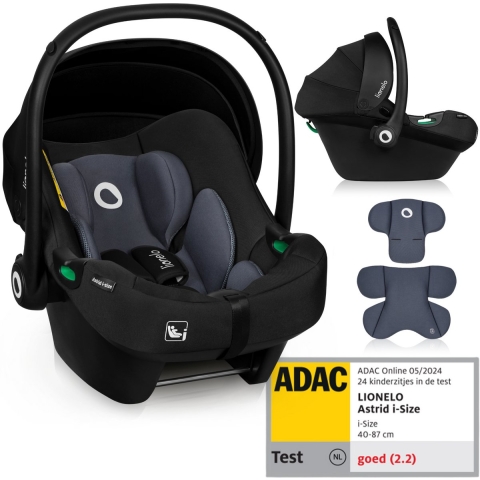 Lionelo Astrid i-Size - Autostoeltje -ADAC erkenning - Memory Foam - Hoogte-instelling van de hoofdsteun 7cm