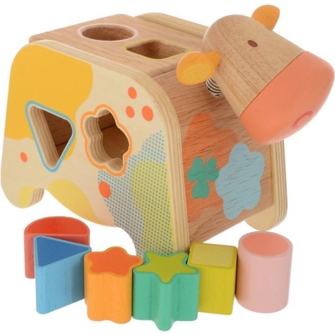 Djeco Vormensorteerbox - Hout - Maggy de koe - Djeco - OneSize - Vormensorteerbox