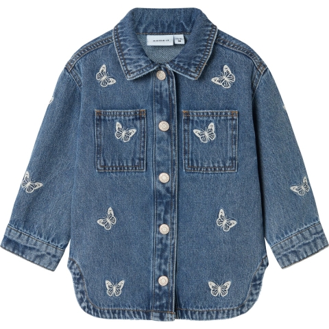 Name It Spijkerjas - NmfNina - Medium+ Blue Denim/Borduurwerk - Name It - 1½ jaar (86) - Spijkerjas