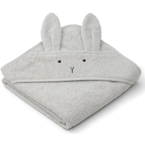 Liewood Babyhanddoek - 70x70 cm - Albert - Rabbit Grijs - Liewood - OneSize - Babyhanddoek