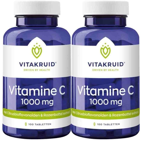 Gratis Verzending: 2x Vitakruid Vitamine C 1000 mg 100 tabletten