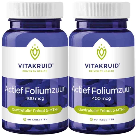 Gratis Verzending: 2x Vitakruid Foliumzuur 400 Mcg 90 tabletten