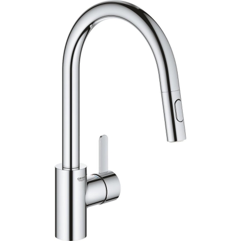 GROHE Eurosmart Cosmopolitan Keukenkraan - Hoge uitloop - 360° draaibereik - Met uittrekbare handdouche en 2 straalsoorten - Chroom