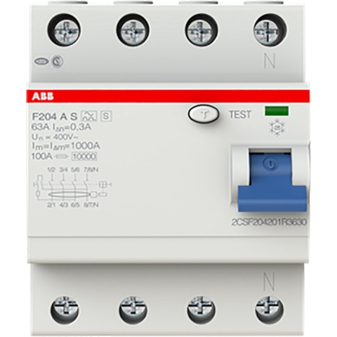 ABB 2CSF204201R3630 F204 A S-63/0,3 Aardlekschakelaar A 4-polig 63 A 0.3 A 400 V