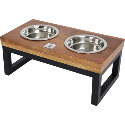 Boony Est 1941 Dinnerset hout met metalen frame voerbakjes hond 45 cm