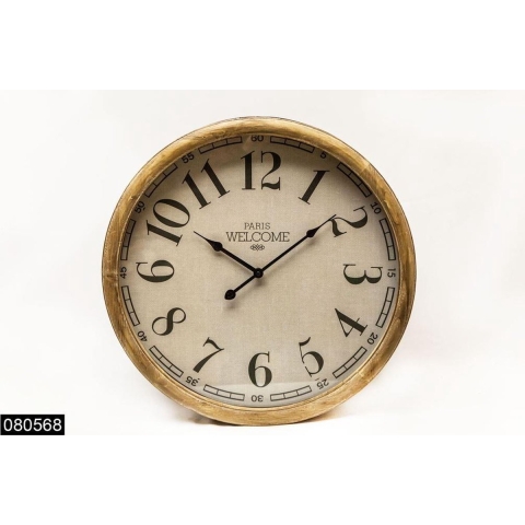 Klok Hout frame Paris 51x11cm hout/meta