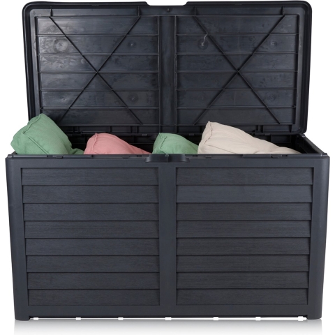Lifetime Garden Tuinkussenbox 420L - Opbergbox met Deksel 117,3 x 65,3 x 54,8 cm - Tuinbox met Slotoptie - Gebruik in Tuin en Garage - Kussenbox voor Buiten - Zwart