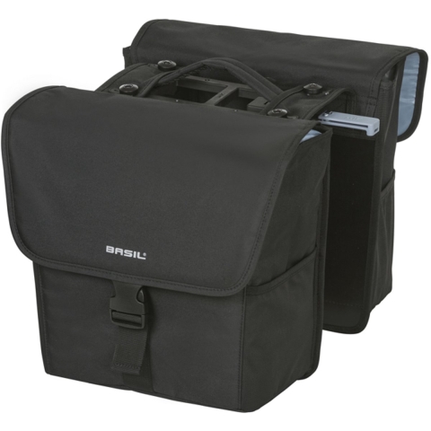 Basil GO - Dubbele fietstas MIK - 32 Liter - Waterafstotend - Reflectiedetails - Zwart