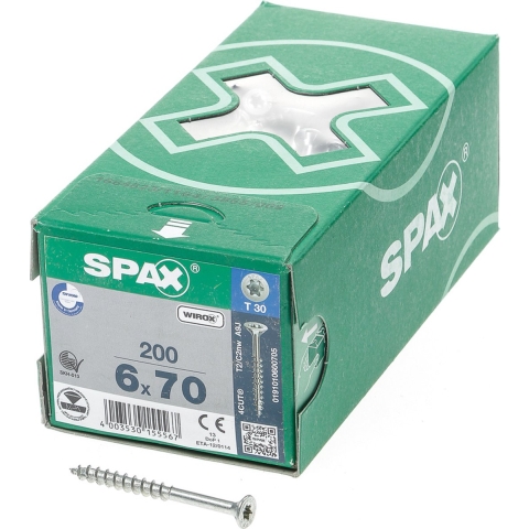 SPAX 0191010600705 R 88091 Senkkopf/T-STAR TG Houtschroef 6 mm 70 mm T-STAR plus Staal WIROX 200 stuk(s)