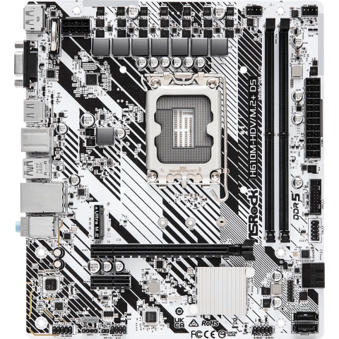 ASRock H610M-HDV/M.2+ D5 Moederbord Socket Intel 1700 Vormfactor Micro-ATX Moederbord chipset Intel® H610