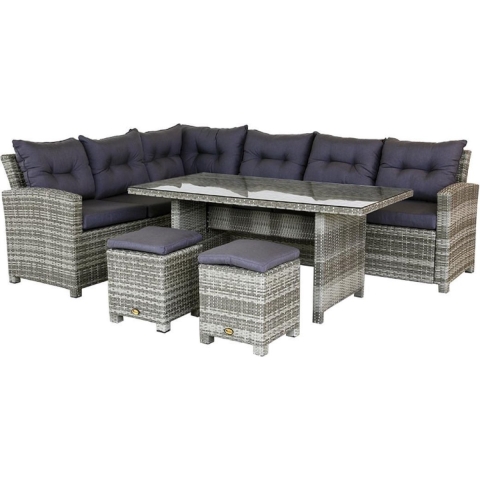 Dining hoekset palermo sicilian grey - Oosterik home