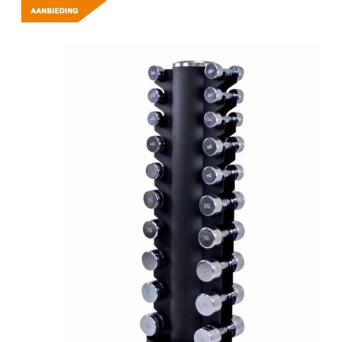 Lifemaxx LMX Dumbbelltower met Chrome Dumbbellset 1-10kg