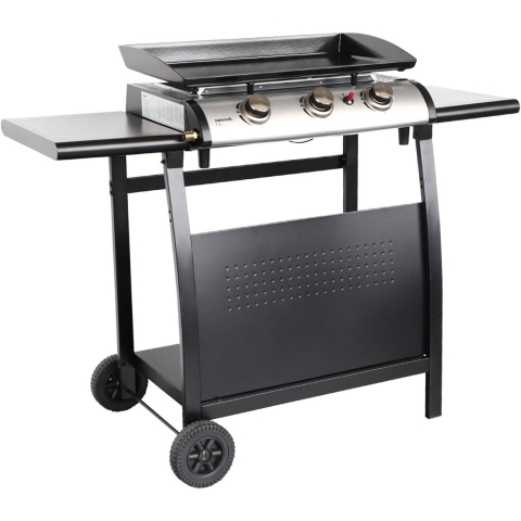 sweeek - Gasplancha 3 branders inox 7,5kW met karretje