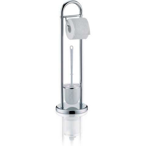 Kela - Fabio Toiletrol en wc-borstel Houder - Zilver - Kela