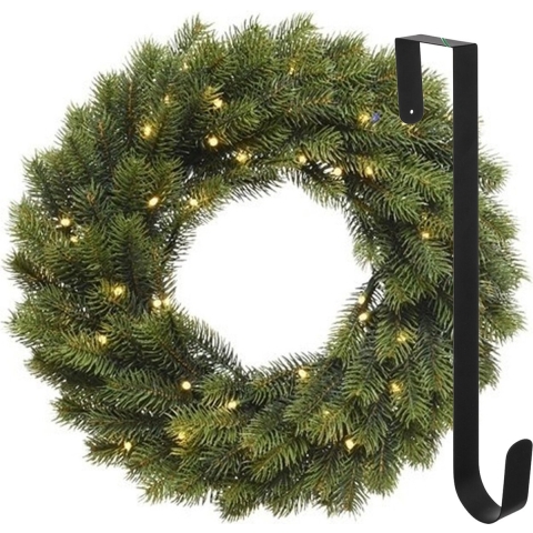 Kerstkrans 40 cm - groen met led - met hanger/ophanghaak - kerstversiering -