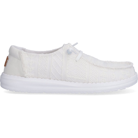 HEYDUDE Instappers Dames Wendy Crochet Lace Wit 38 Textiel