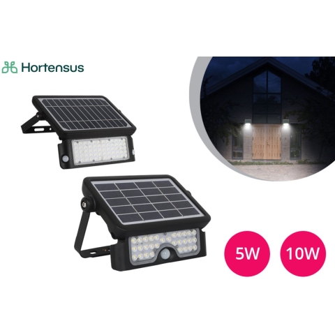 LED's Light Solar LED Schijnwerper met Bewegingssensor - 3 standen - Draadloos - 1080 Lumen - Zwart