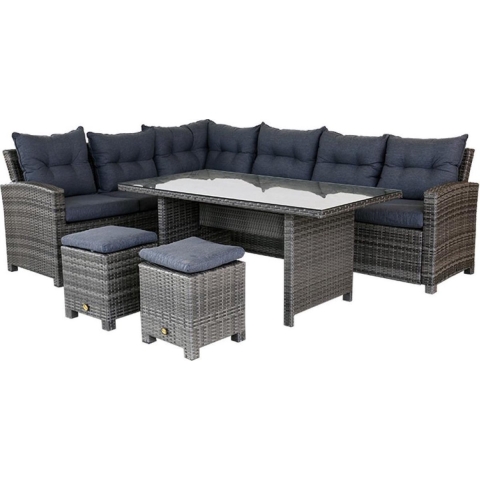 Dining hoekset palermo sicilian taupe - Oosterik home